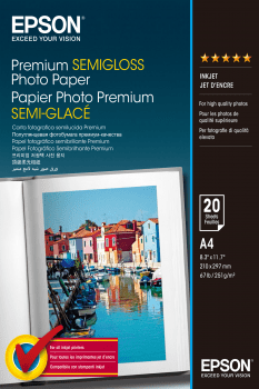 Epson Premium Semi Gloss A4 251g (20 Sheets) Epson Inkjet Paper