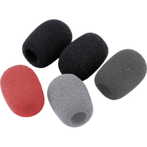 Zoom WSL-1 Windscreens for LMF-2 Lavalier Microphone (Black/Red/Gray, 5-Pack) Zoom Audio Accessories