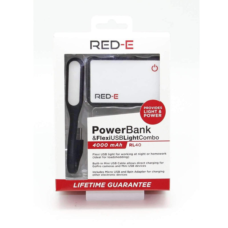 RG40 Powerbank & Flexi USB Light Combo Red-E Powerbank