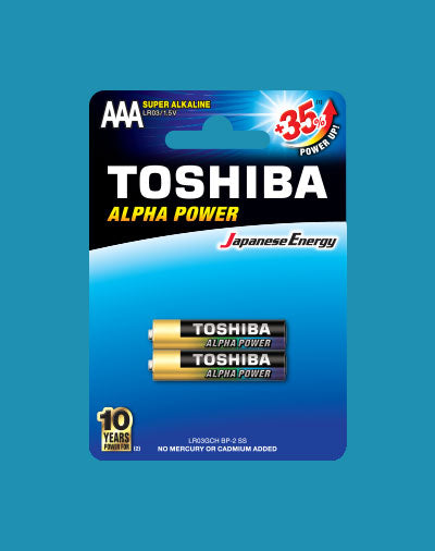 Toshiba Alpha Power Alkaline AAA 2 Pack Toshiba Disposable Batteries