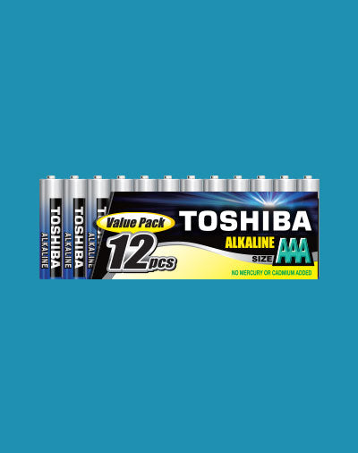 Toshiba High Power Alkaline AAA 12 Pack Toshiba Disposable Batteries