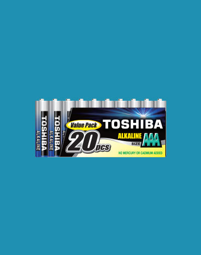 Toshiba High Power Alkaline AAA 20 Pack Toshiba Disposable Batteries