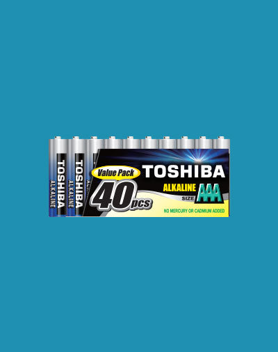 Toshiba High Power Alkaline AAA 40 Pack Toshiba Disposable Batteries