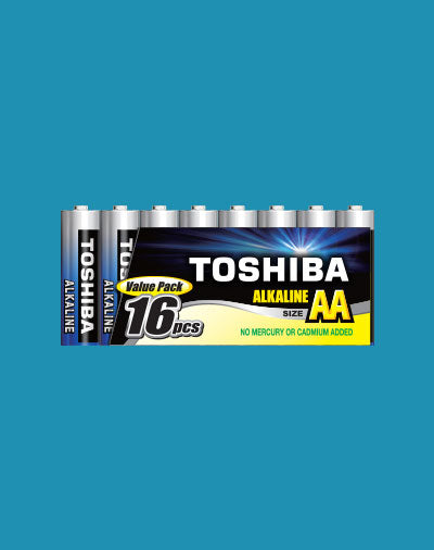 Toshiba High Power Alkaline AA 16 Pack Toshiba Disposable Batteries