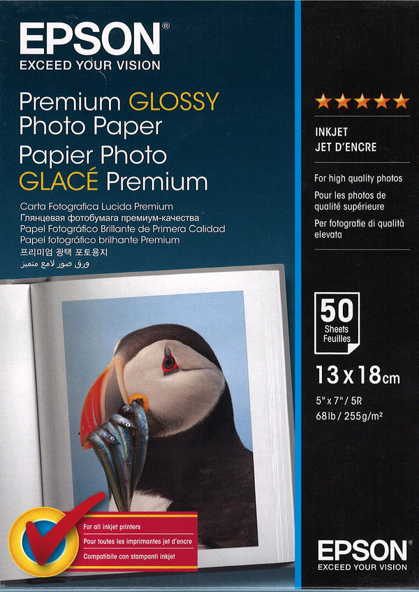Epson Premium Glossy 13x18CM Photo Paper (50 Sheets) Epson Inkjet Paper