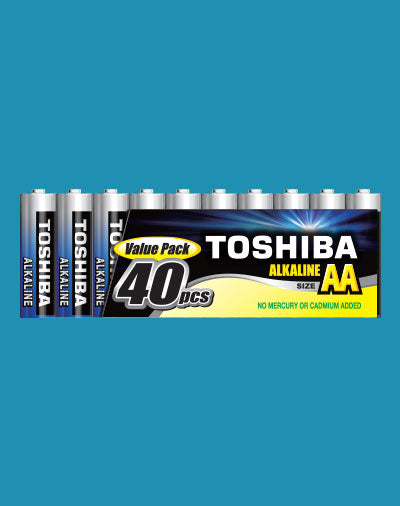 Toshiba High Power Alkaline AA 40 Pack Toshiba Disposable Batteries