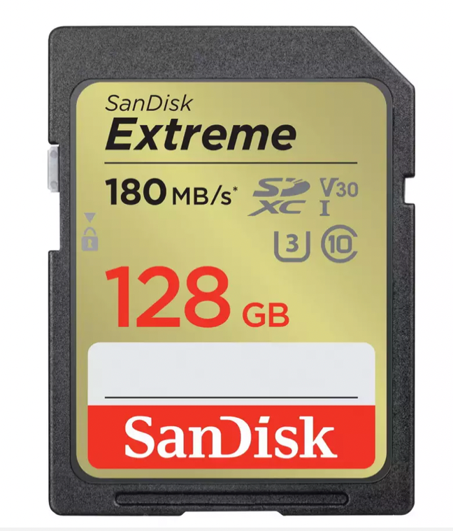 SanDisk Extreme 128Gb 180MBs SDXC Memory Card Sandisk Flash Memory Cards