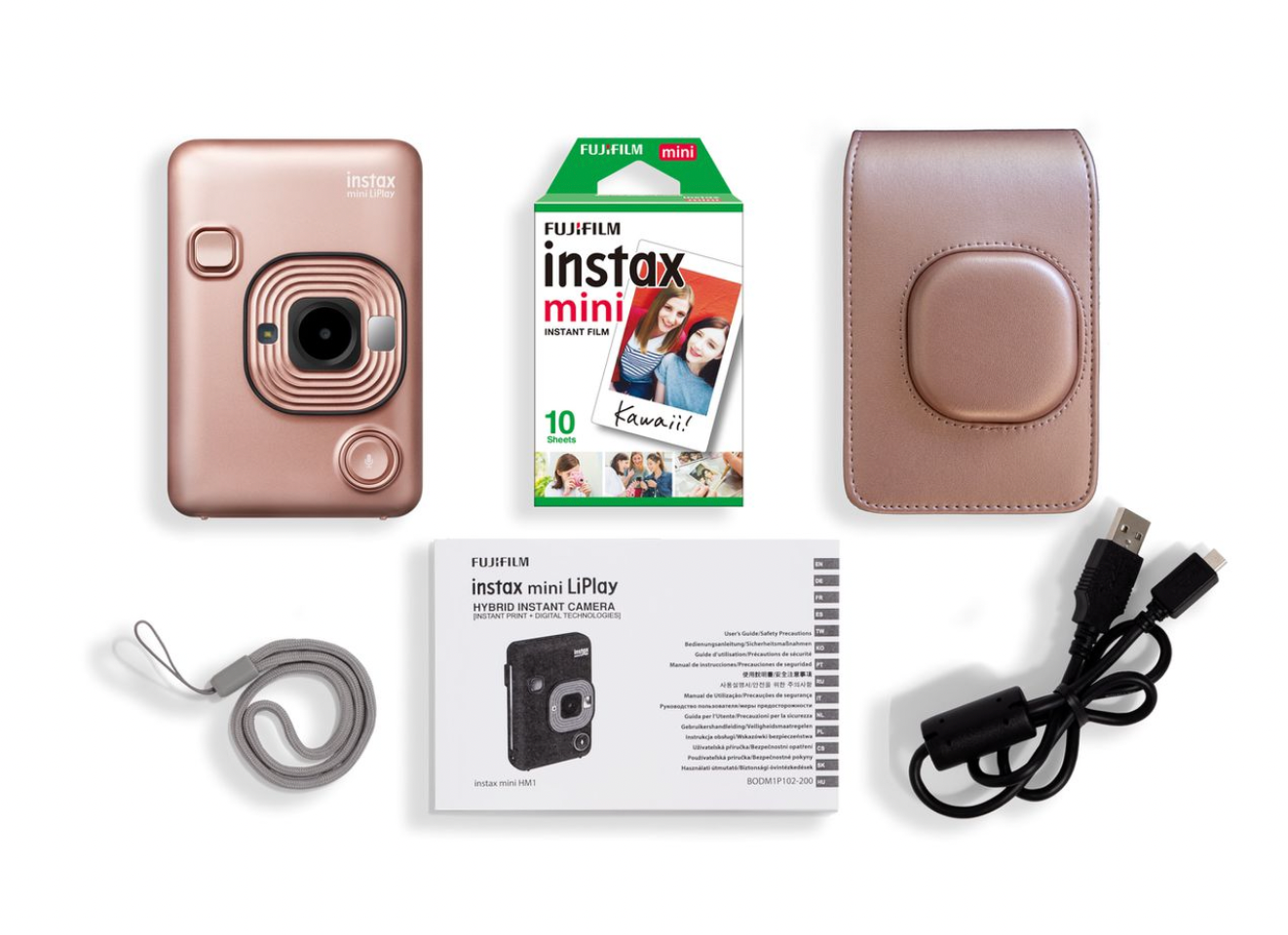 Instax Mini LiPlay Camera Kit (Camera + Case + Film) Blush Gold Fujifilm Fujifilm Instax Cameras & Printers