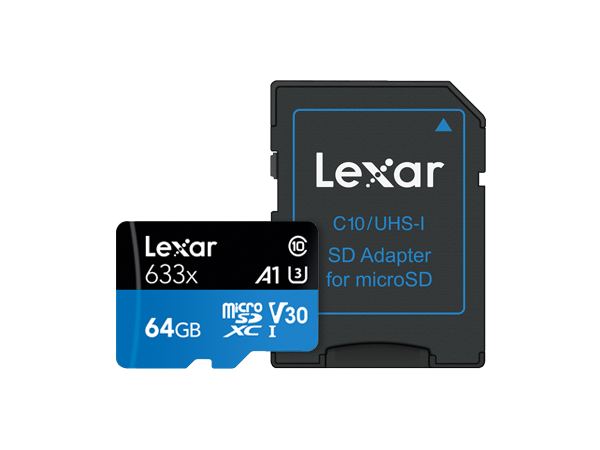 Lexar 64Gb High-Performance 633x microSDHC™/microSDXC™ UHS-I card Lexar MicroSD Card