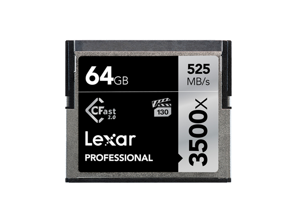 Lexar 64Gb Professional 3500x CFast™ 2.0 card Lexar XQD and CFast Cards