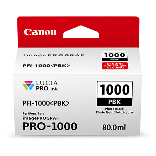 Canon PFI-1000 PBK LUCIA PRO Photo Black Ink Tank (80ml) Canon Printer Ink