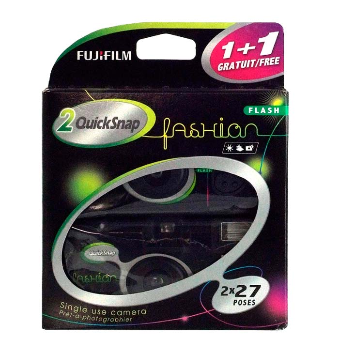FUJIFILM Quicksnap Fashion Disposable Camera with Flash (27 Exposures) Dual Pack Fujifilm Disposable Camera