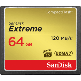 SanDisk 64GB Extreme 120MB/s CompactFlash Memory Card Sandisk Compact Flash Card