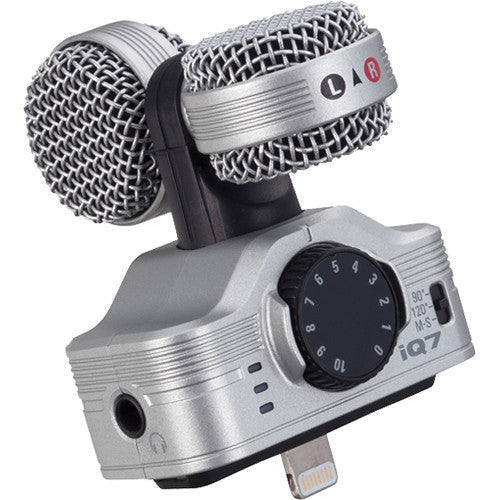 Zoom iQ7 Mid-Side Stereo Microphone for iOS Devices with Lightning Connector Zoom Audio Recorder
