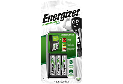 Energizer Maxi Charger + 4x NiMH AA 2000mAh Batteries Energizer Batteries