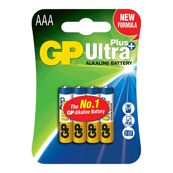 GP AAA Ultra Plus Alkaline 4 Pack GP Batteries Disposable Batteries
