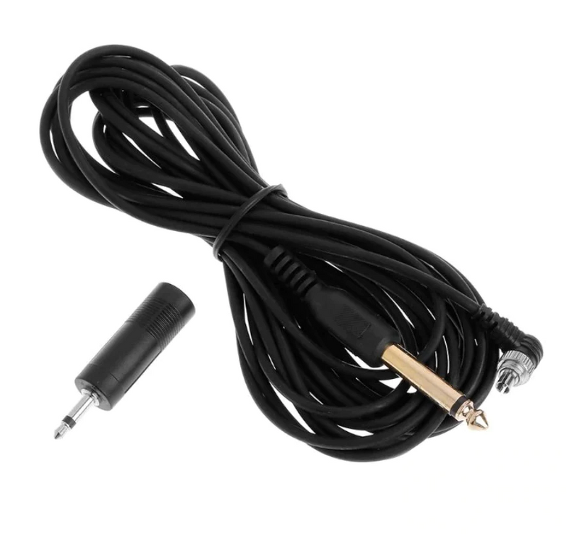 3.5mm Studio Sync Cable with 6.5mm Adapter 5 Meter Global Flash Accessories